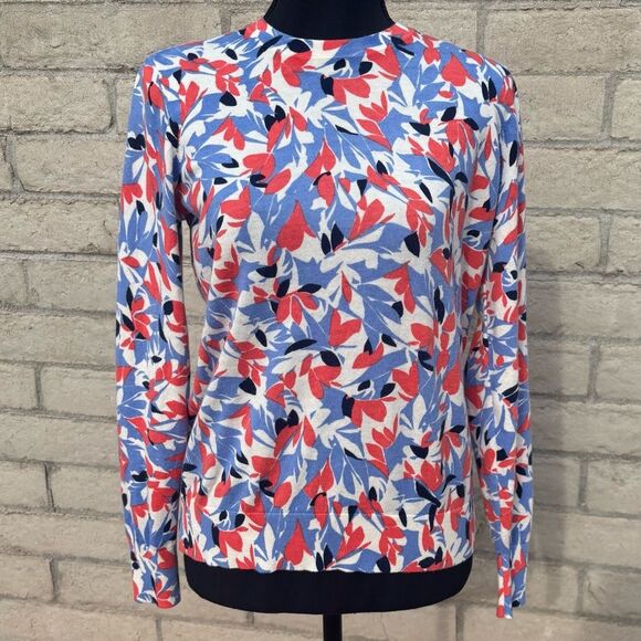 Lauren Ralph Lauren Floral-Print Crewneck long sleeve Sweater size Medium - Picture 2 of 6